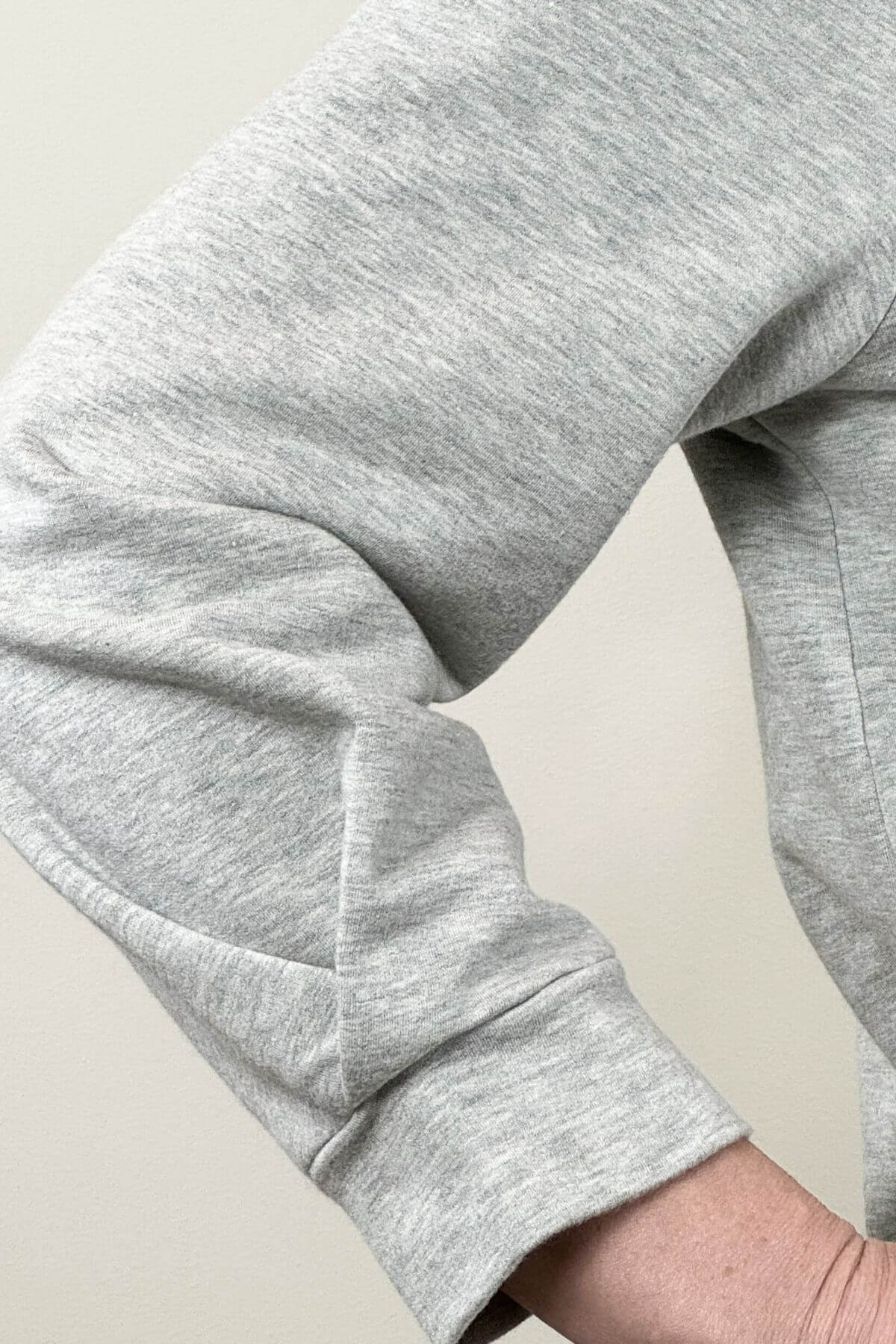 Carlotta Light Heather Gray pleated sleeve detail