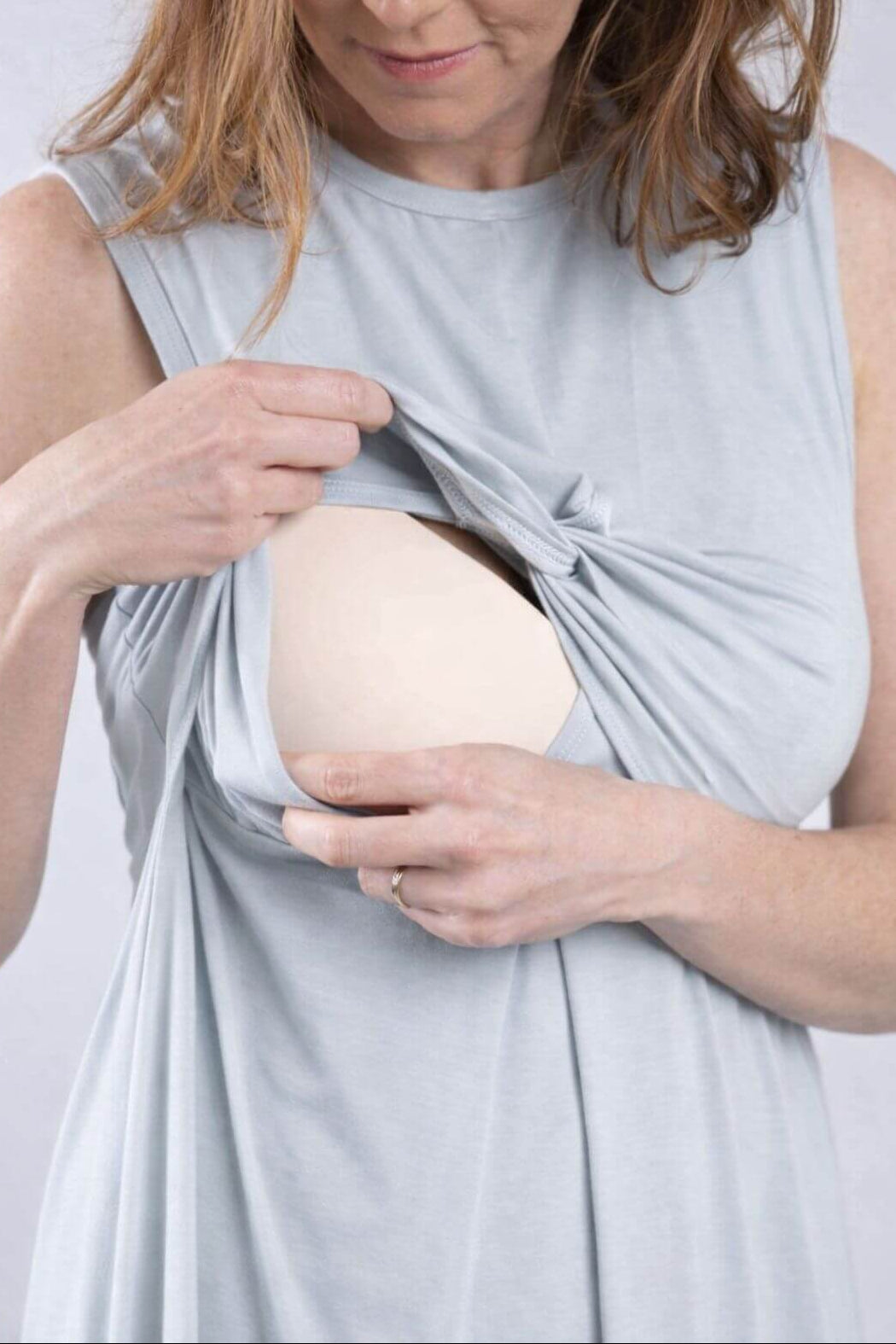 Debra Nursing Dress breastfeeding access detail close-up