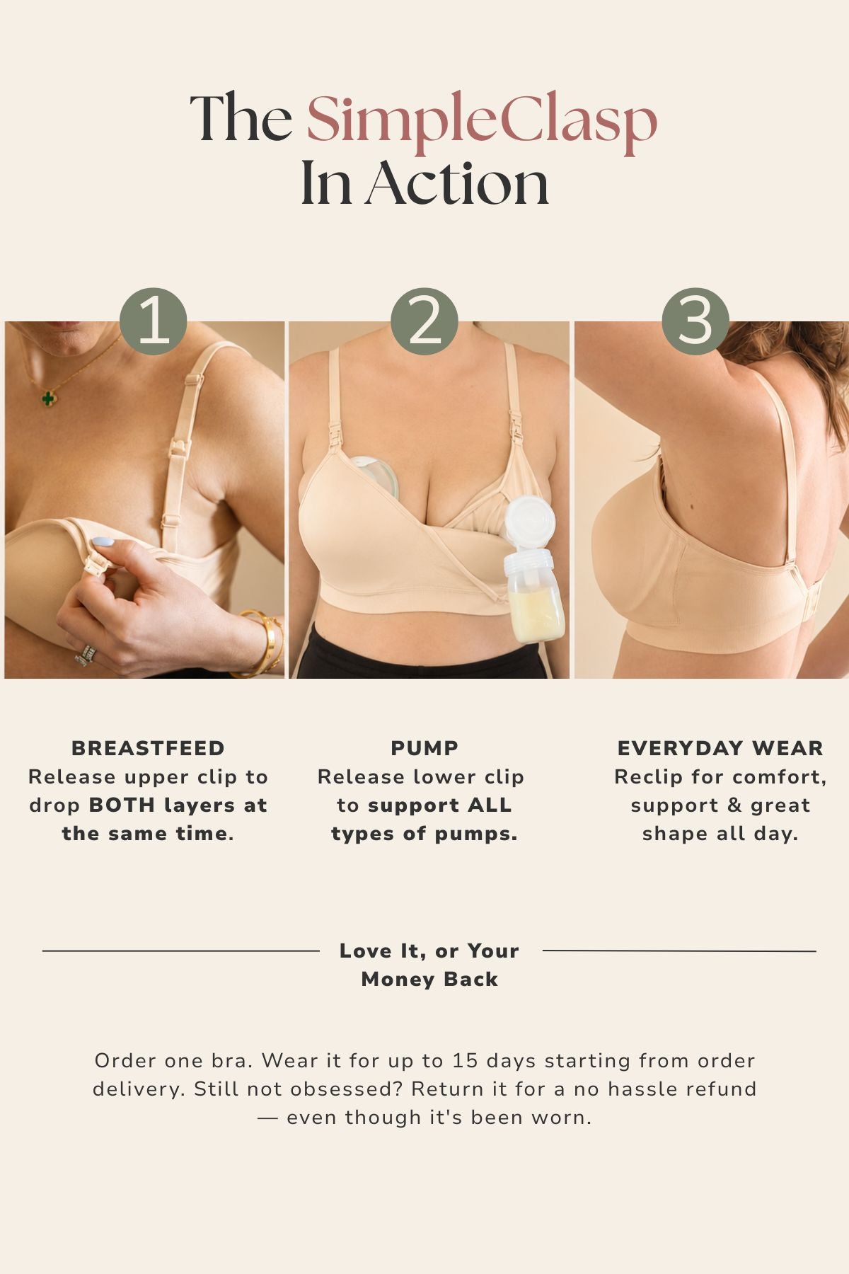 SuperMom® Silhouette Hands-Free Pumping & Nursing Bra | Sunkissed Rose