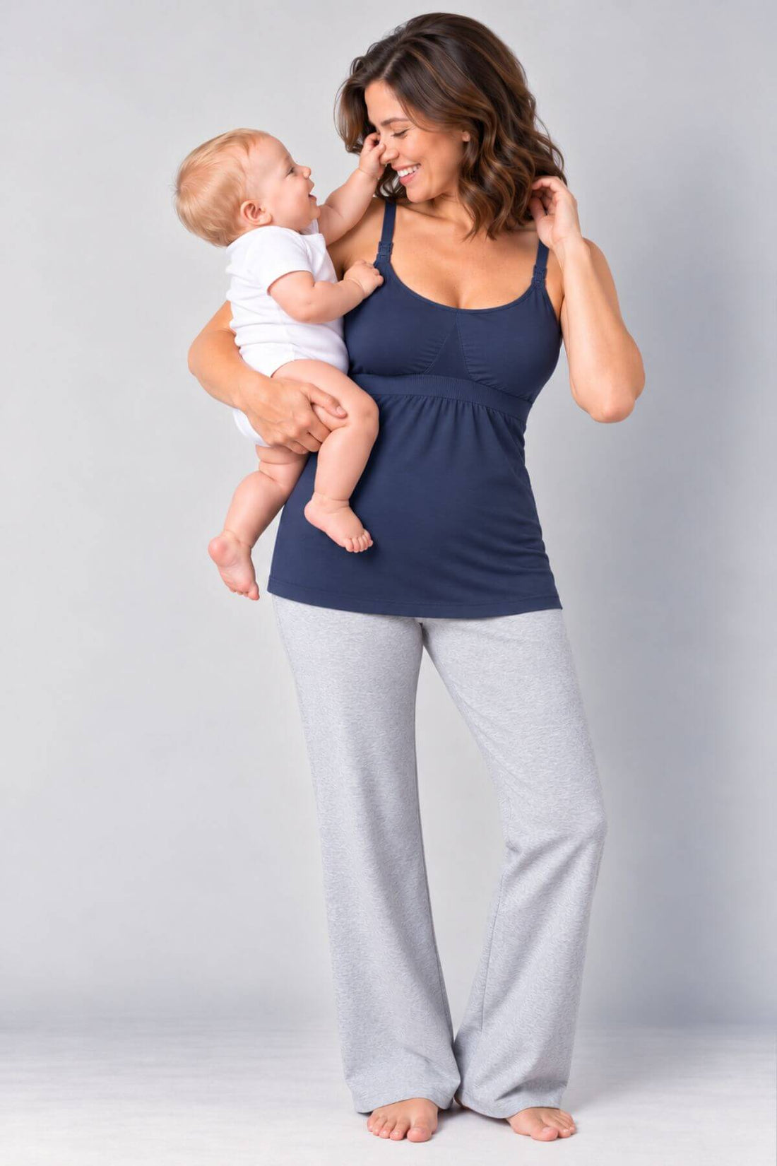 SuperMom® Silhouette Nursing & Pumping Seamless Tank | Indigo