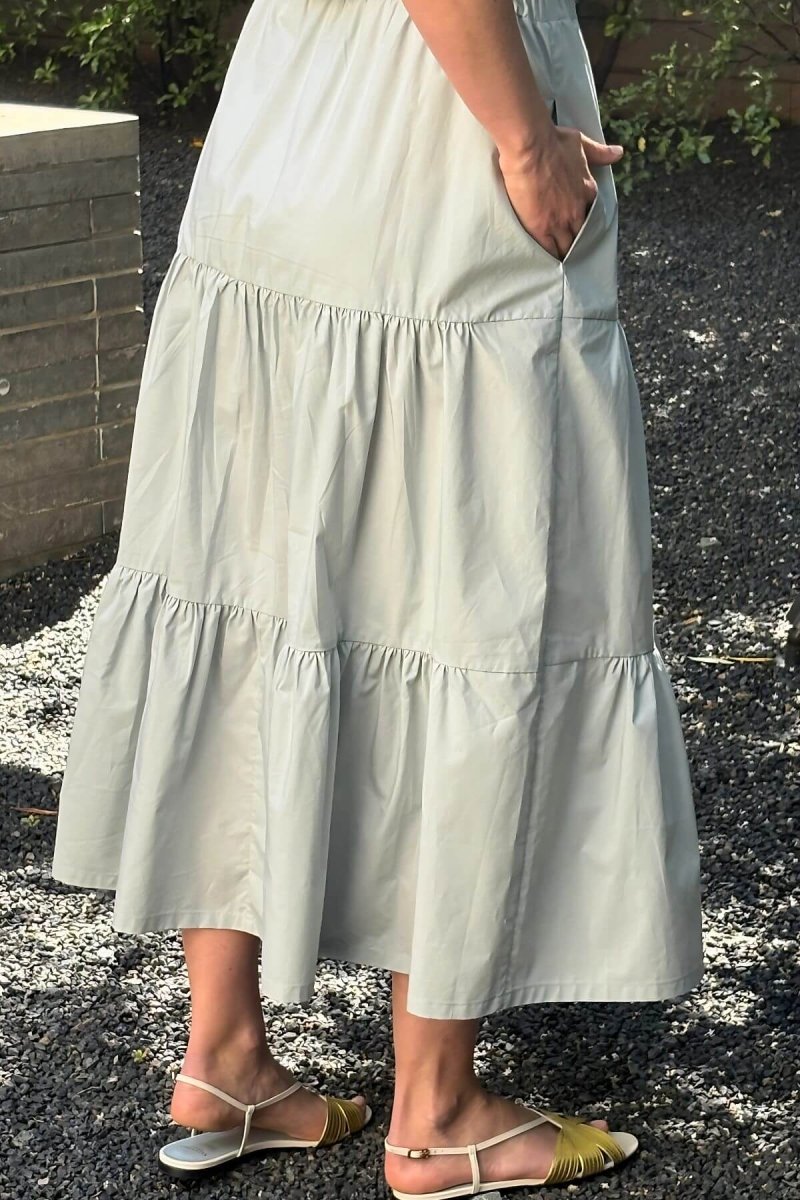 Willow Nursing Dress - Ether - Simple Wishes - Waterfall skirt detail back view