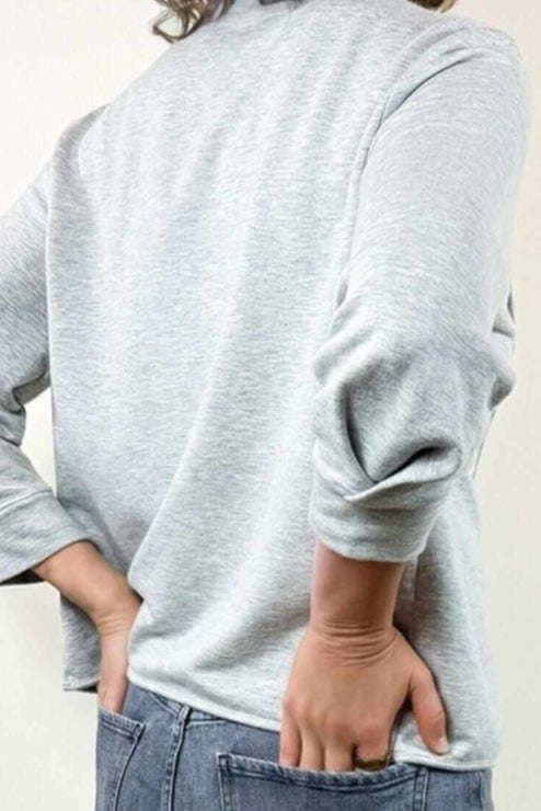 Carlotta Fleece Nursing Top - Light Heather Gray - Simple Wishes