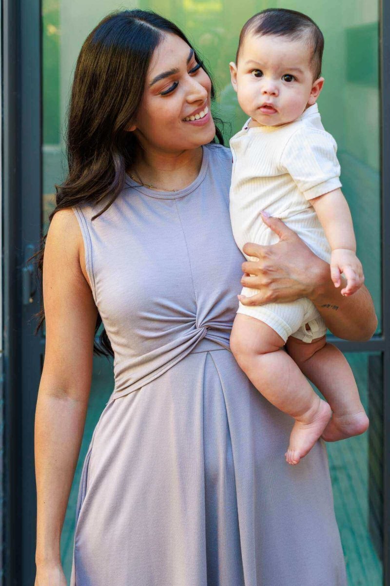 Debra Maternity & Nursing Dress - Olive Green - Simple Wishes
