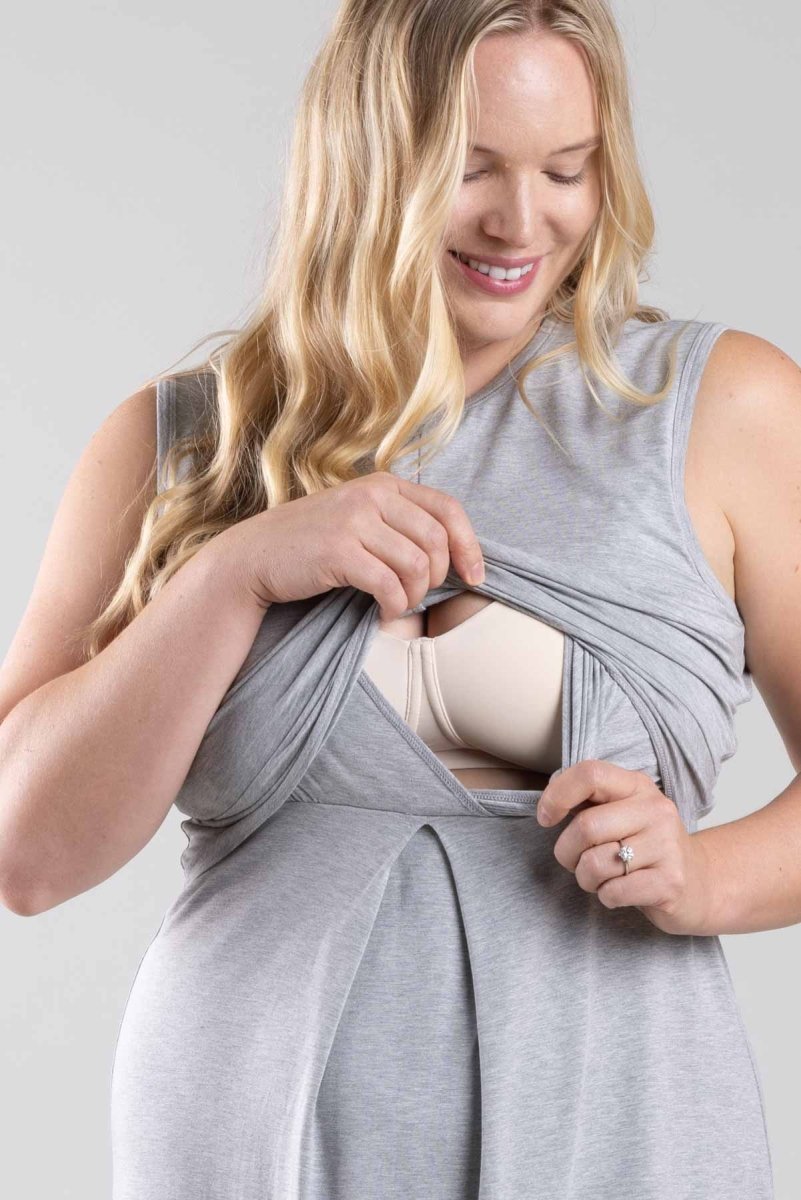 Debra Maternity & Nursing Dress - Olive Green - Simple Wishes