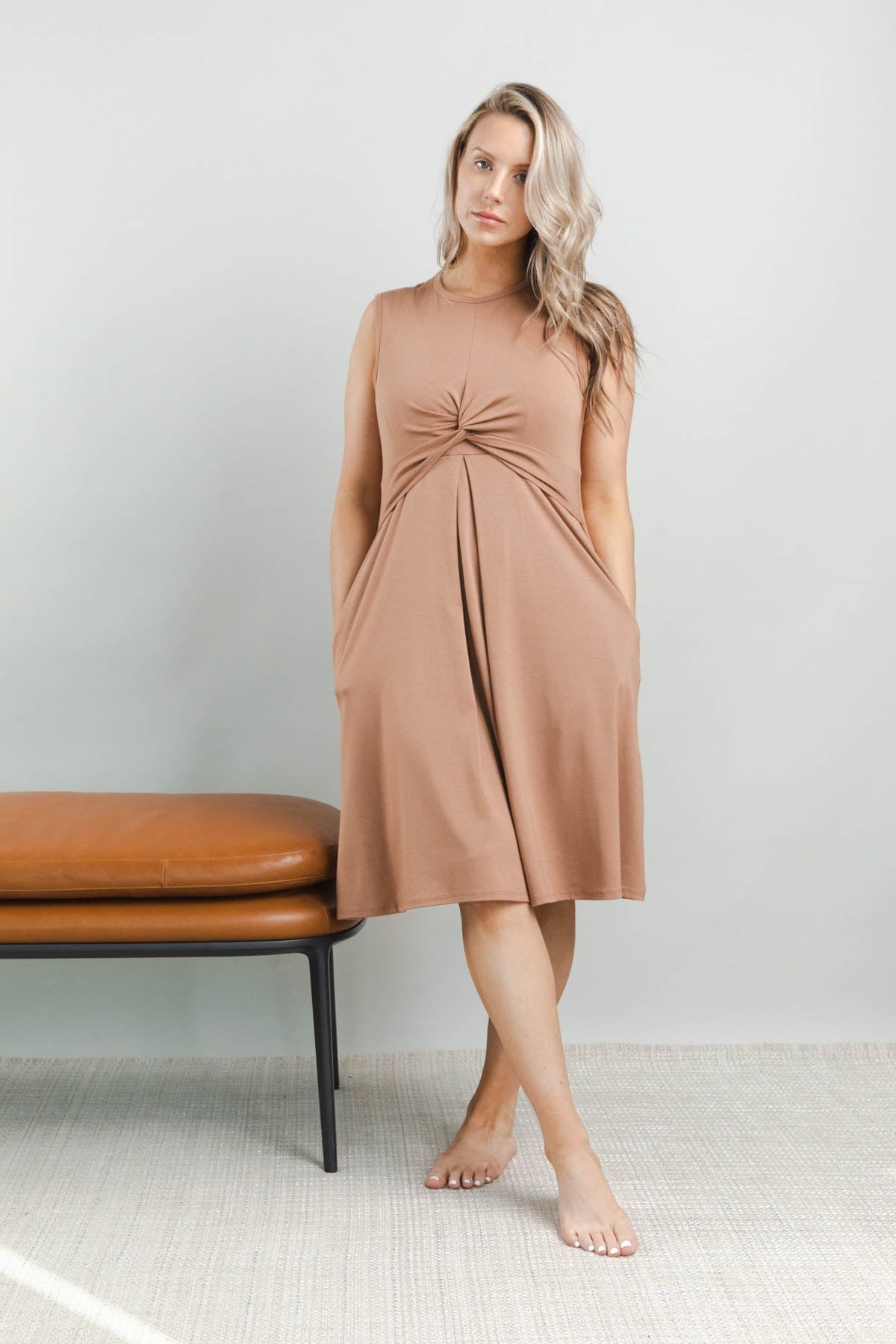 Debra Maternity & Nursing Dress - Copper - Simple Wishes
