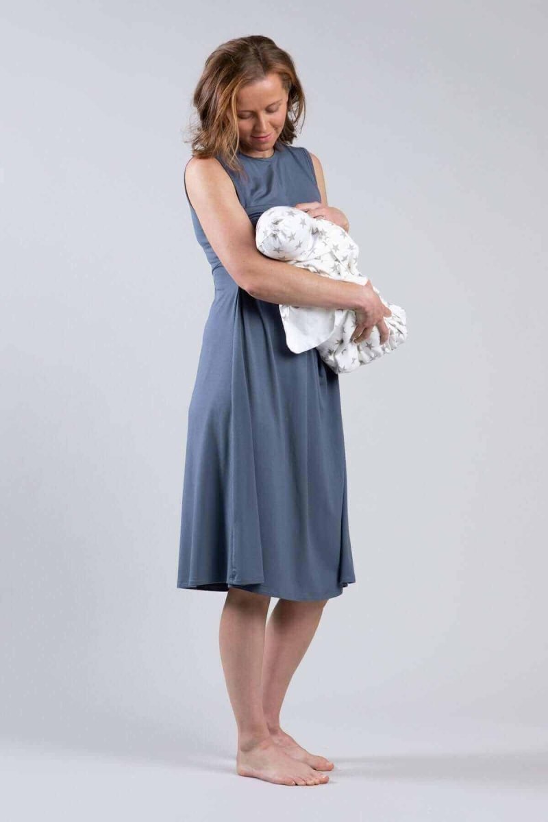 Debra Maternity & Nursing Dress - Olive Green - Simple Wishes