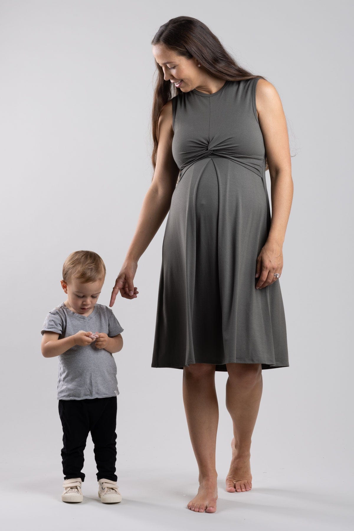 Debra Maternity & Nursing Dress Olive Green
