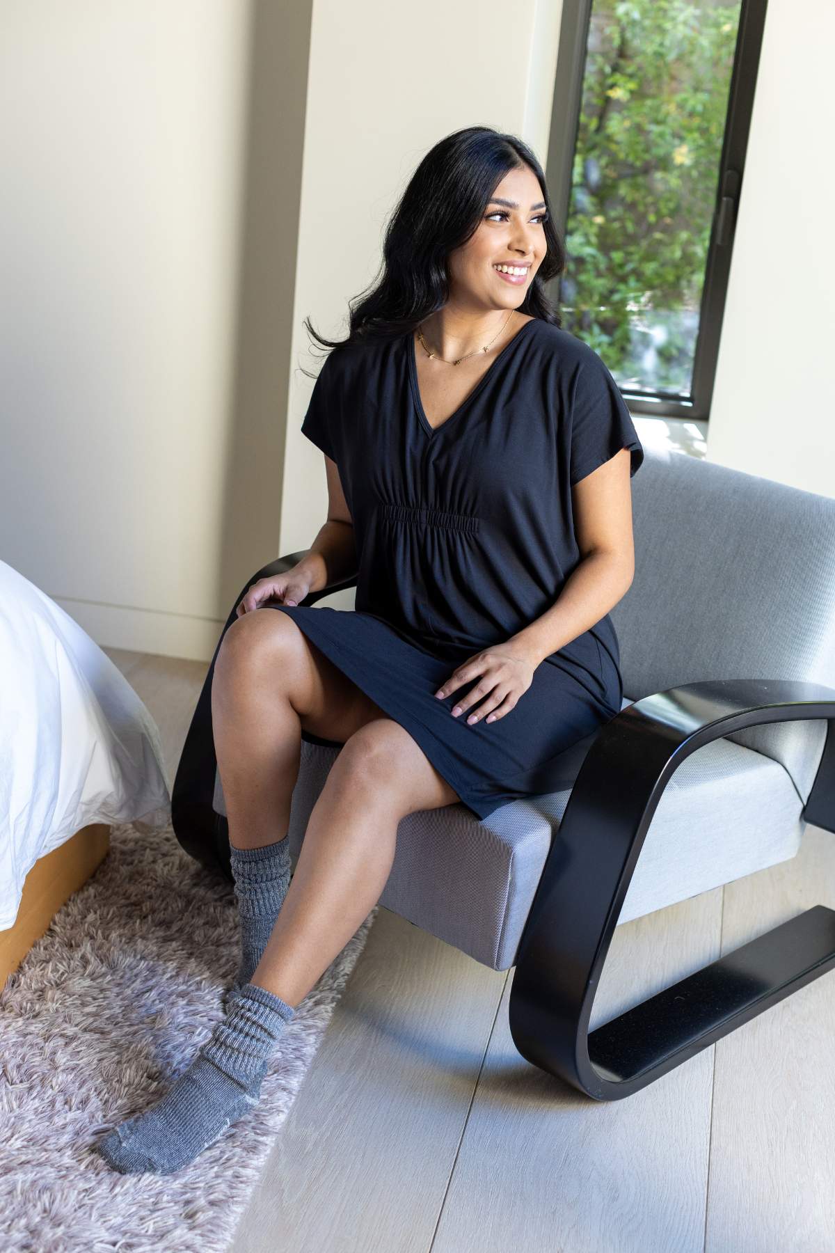 Joy Maternity & Nursing Dress - Midnight - Simple Wishes