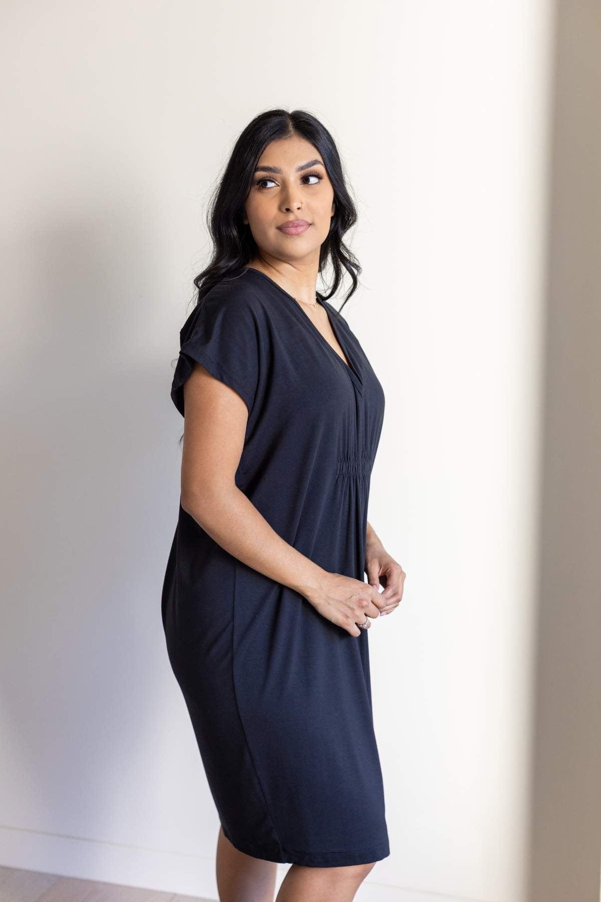 Joy Maternity & Nursing Dress - Midnight - Simple Wishes