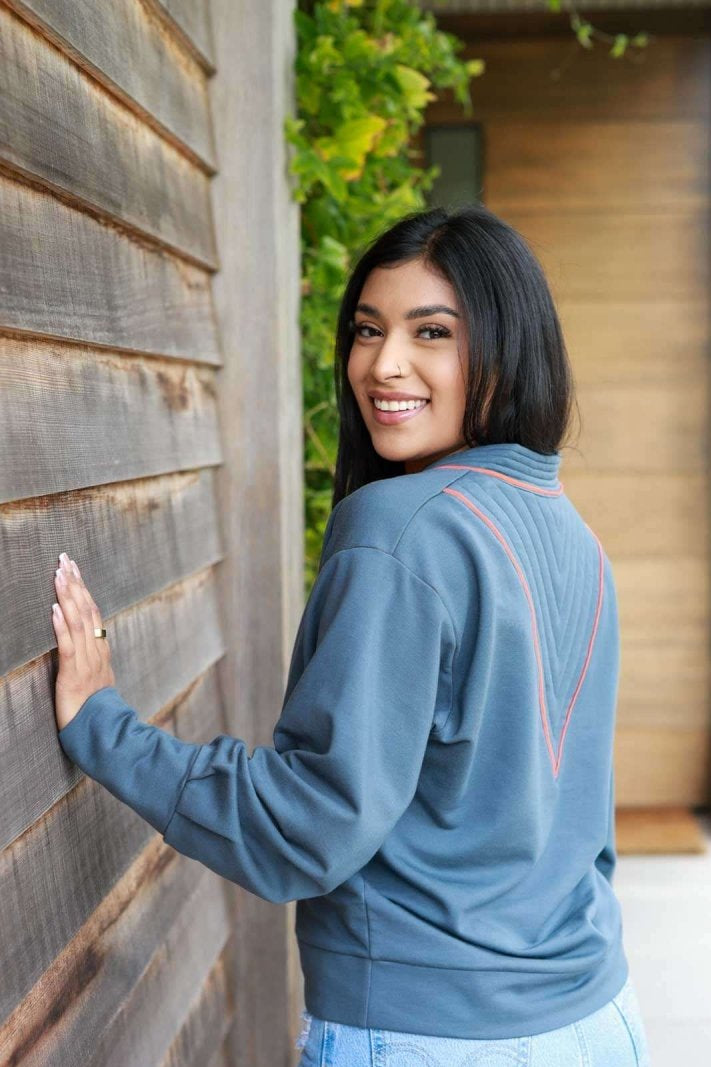 Mia Fleece Nursing Pullover - Bluestone - Simple Wishes