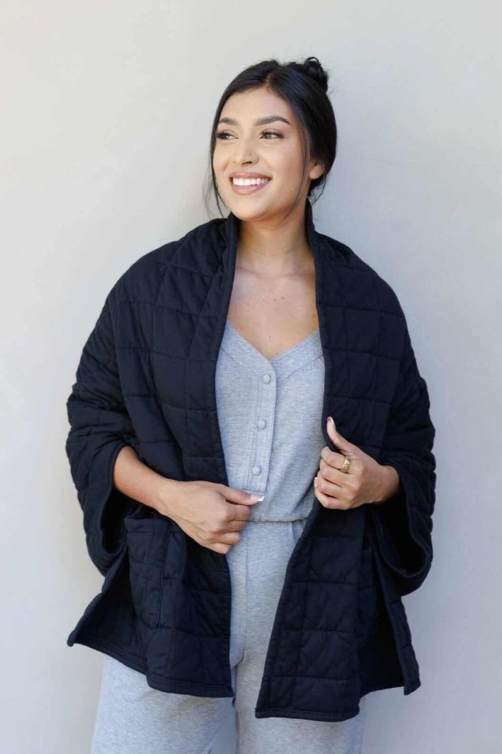 Mila Quilted Nursing Cover Wrap - Midnight - Simple Wishes