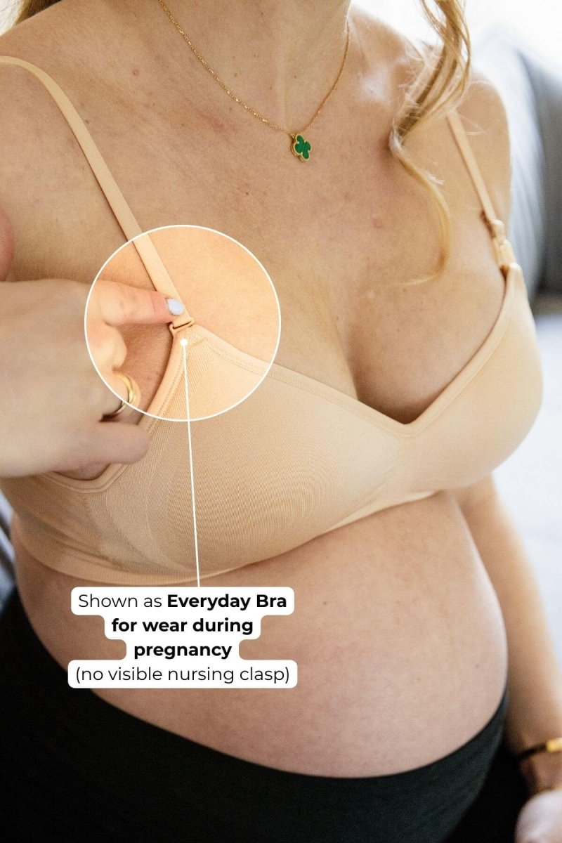Stages Seamless Bra - Converts from Everyday Bra to Nursing Bra - Fixed Pads - Simple Wishes