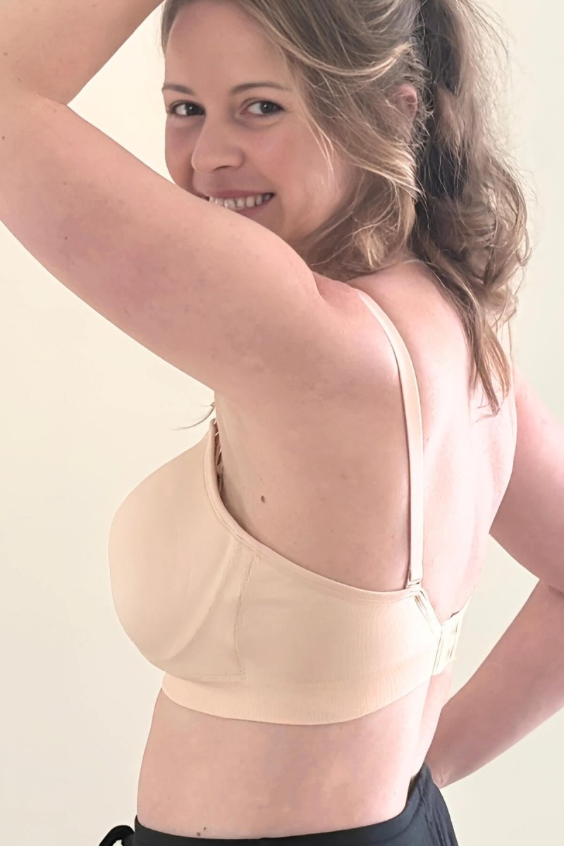 Stages Seamless Bra - Converts from Everyday Bra to Nursing Bra - Fixed Pads - Simple Wishes