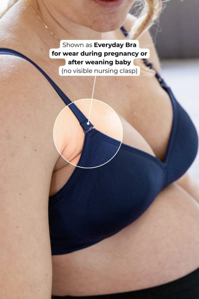 Stages Seamless™ Bra - Converts from Everyday Bra to Nursing Bra | Indigo - XS - Petite Cup - Simple Wishes