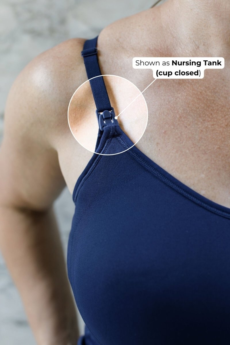 Stages Seamless™ Tank - Converts from Everyday Tank to Nursing Tank | Indigo - XS - Simple Wishes