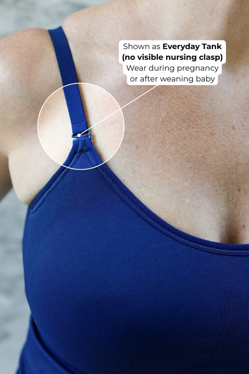 Stages Seamless™ Tank - Converts from Everyday Tank to Nursing Tank | Indigo - XS - Simple Wishes