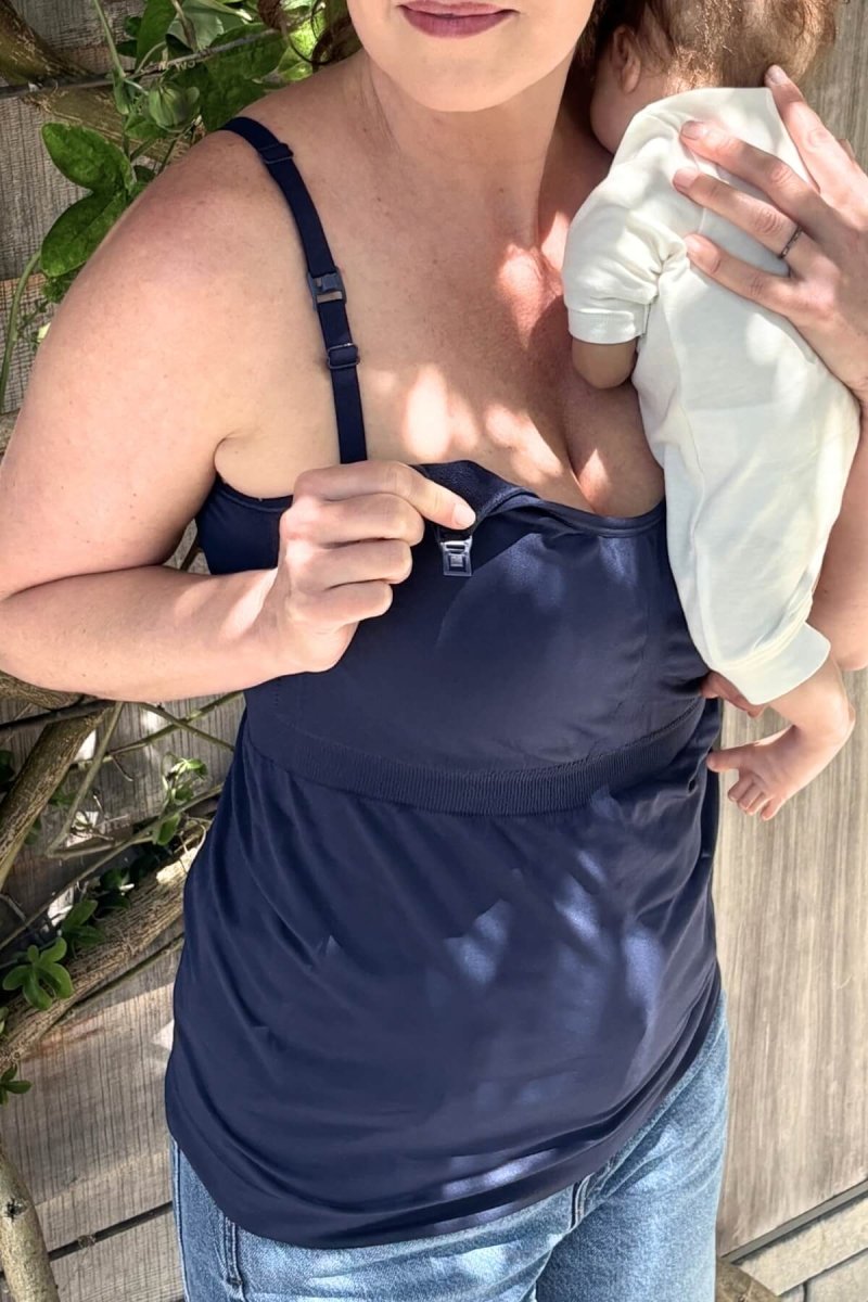 Stages Seamless™ Tank - Converts from Everyday Tank to Nursing Tank | Indigo - XS - Simple Wishes