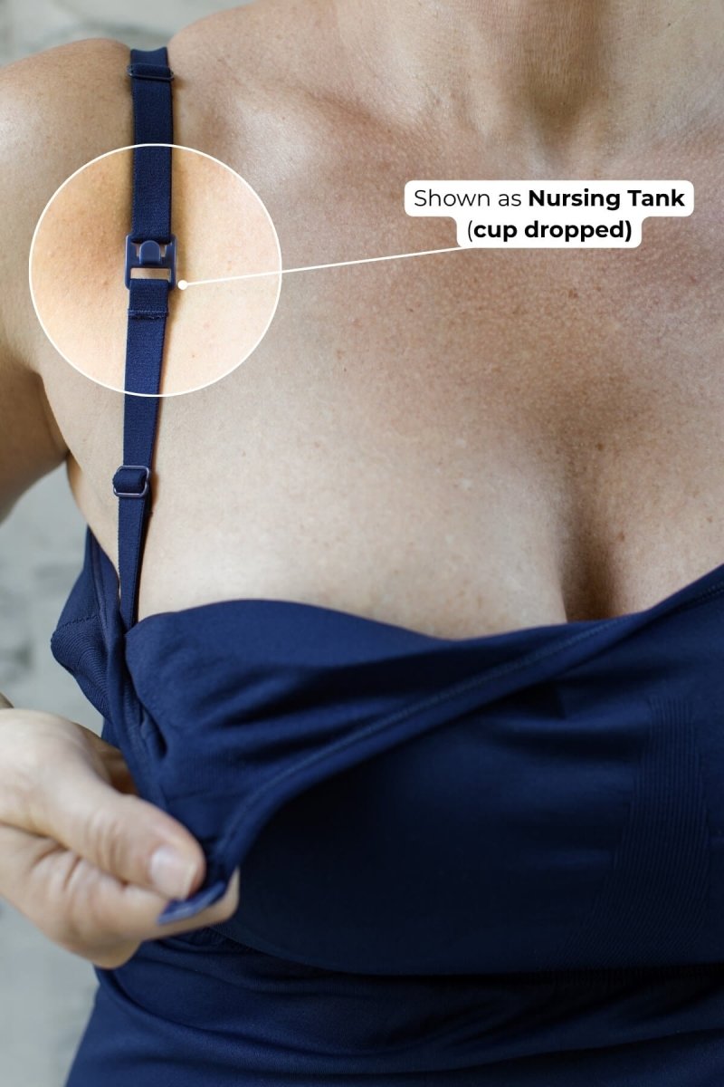 Stages Seamless™ Tank - Converts from Everyday Tank to Nursing Tank | Indigo - XS - Simple Wishes
