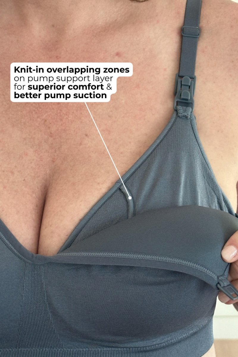 SuperMom® Silhouette Nursing & Pumping Seamless Bra - Fixed Pads - Simple Wishes
