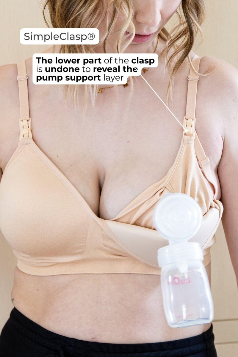 SuperMom® Silhouette Nursing & Pumping Seamless Bra - Fixed Pads - Simple Wishes