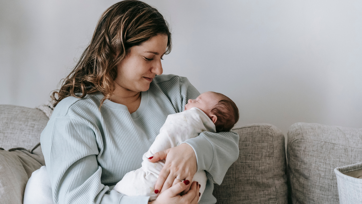 Postpartum Mom Bonding With Baby