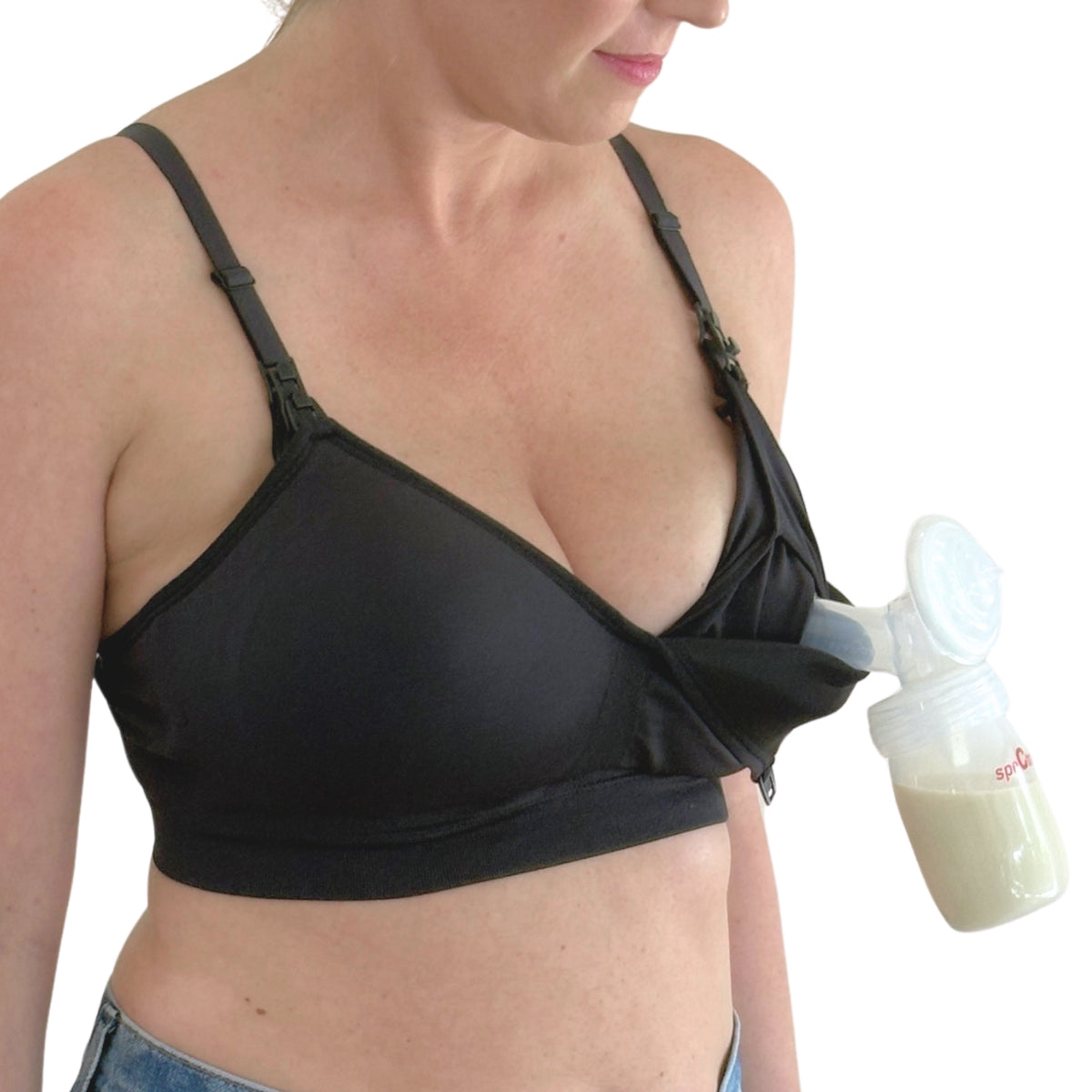 SuperMom® Silhouette Hands-Free Pumping &amp; Nursing Bra
