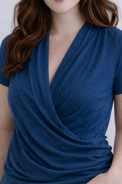 Abigail Nursing Top in Dark Denim