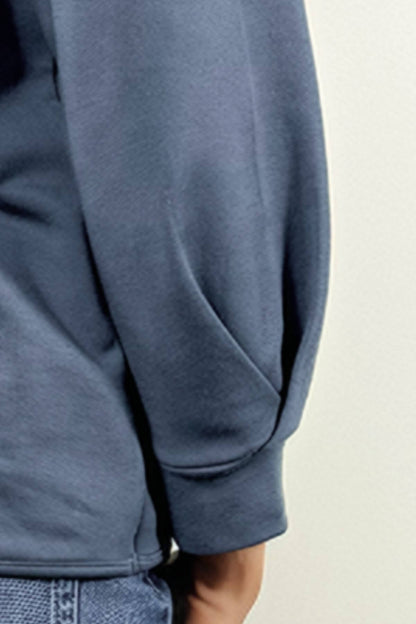 Carlotta Maine Blue sleeve pintuck detail