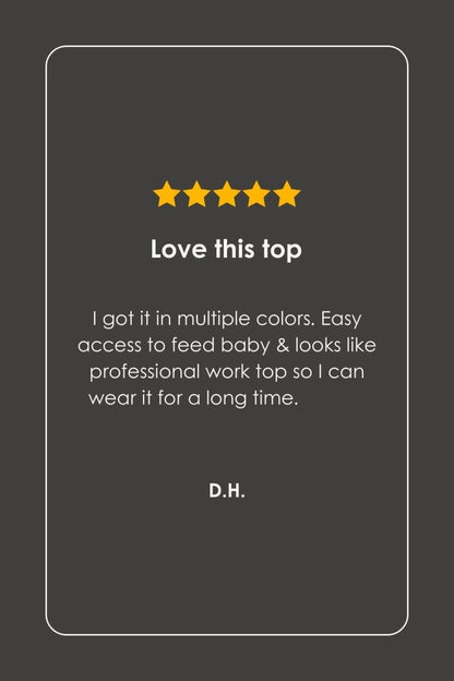 A dark gray rectangular card with rounded corners on a dark gray background, featuring five gold stars and the text &