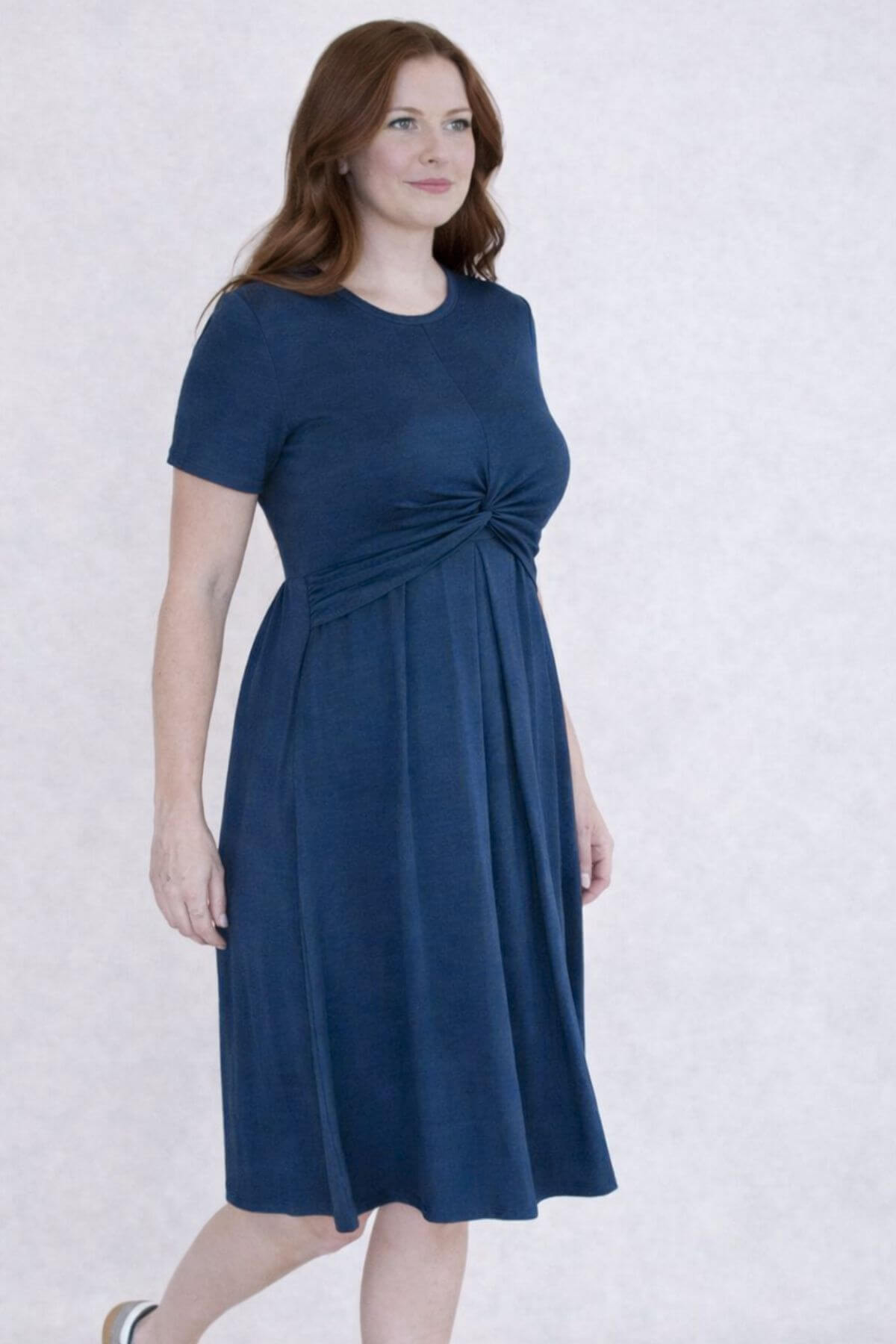 Liv Maternity & Nursing Dress - Stylish and Functional Indigo / M By Dress Knee Length Liv Maternity & Nursing Dress - Stylish and Functional Indigo / M By Dress Knee Length