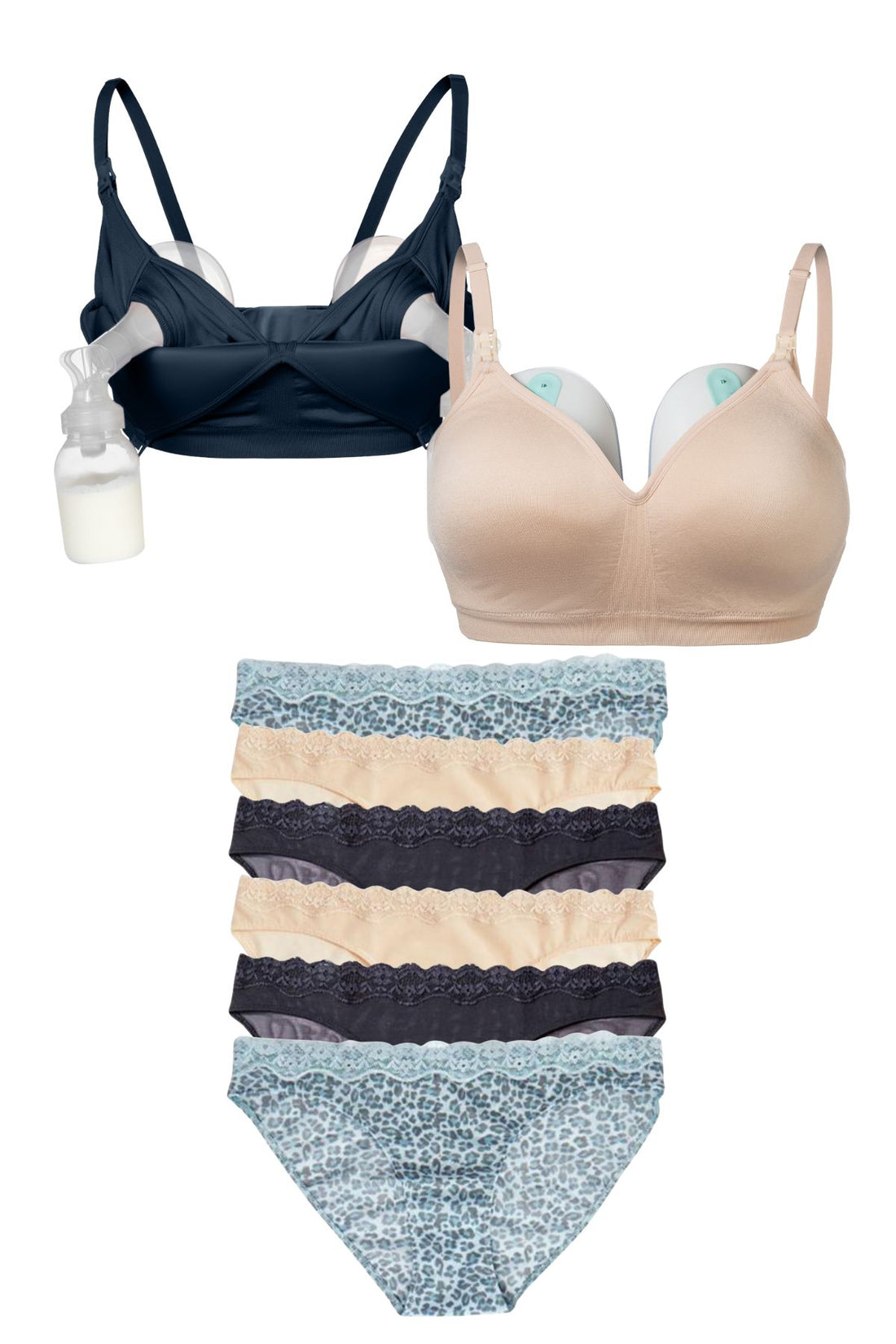 SuperMom Pumping Bra Duo  + 6-Pack Panty Bundle