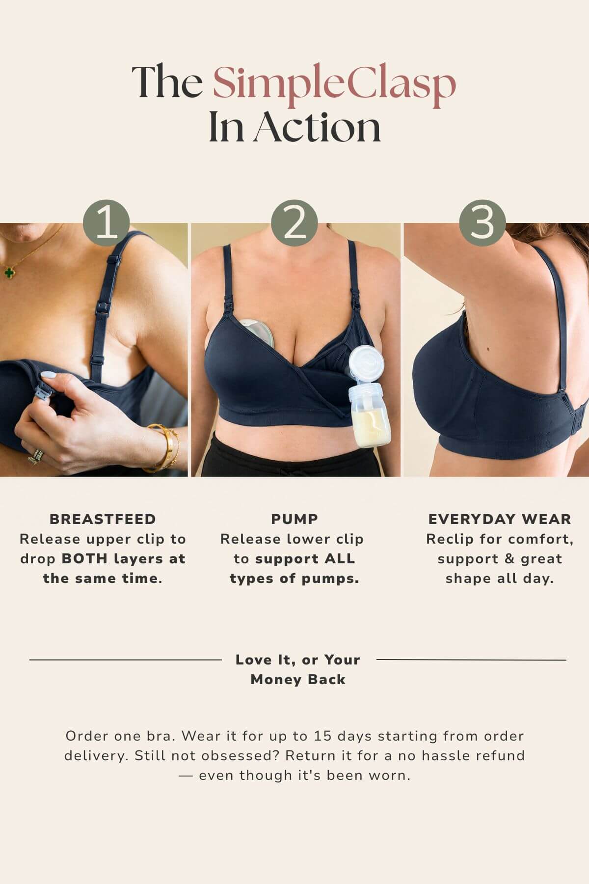 SuperMom® Silhouette Hands-Free Pumping &amp; Nursing Bra | Midnight