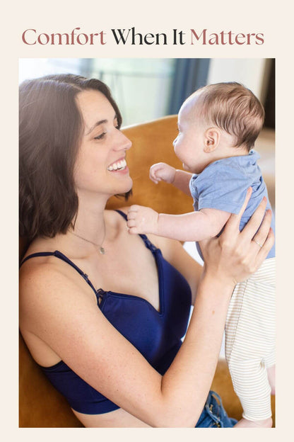 SuperMom® Silhouette Hands-Free Pumping &amp; Nursing Bra | Indigo