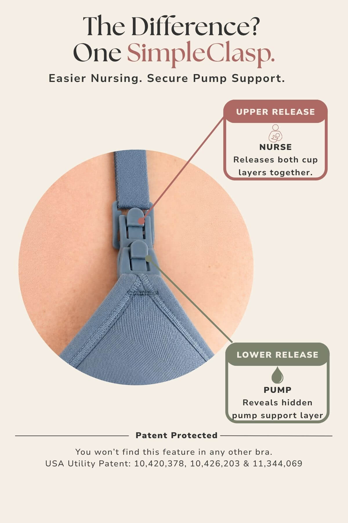 SuperMom® Silhouette Hands-Free Pumping &amp; Nursing Bra | Maine Blue