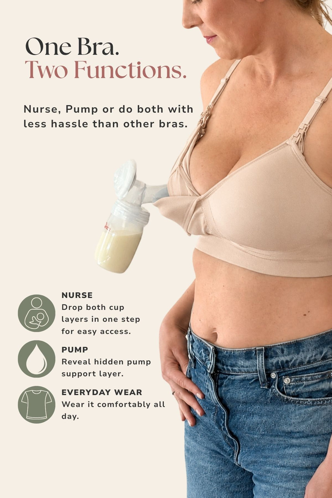 SuperMom® Silhouette Hands-Free Pumping &amp; Nursing Bra | Sunkissed Rose
