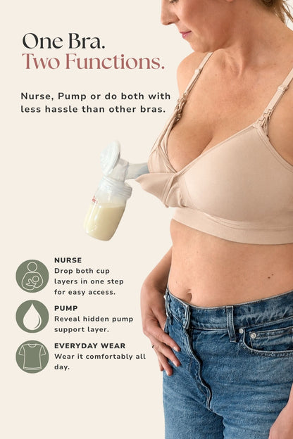 SuperMom® Silhouette Hands-Free Pumping &amp; Nursing Bra | Sunkissed Rose