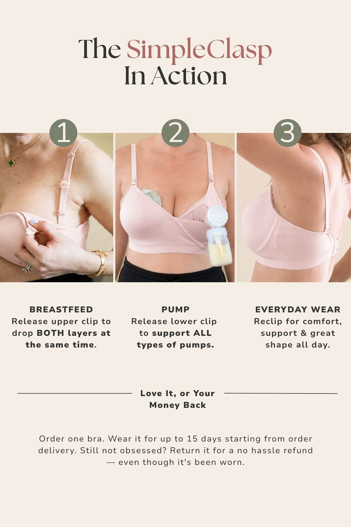 SuperMom® Silhouette Hands-Free Pumping &amp; Nursing Bra | Ballet Slipper