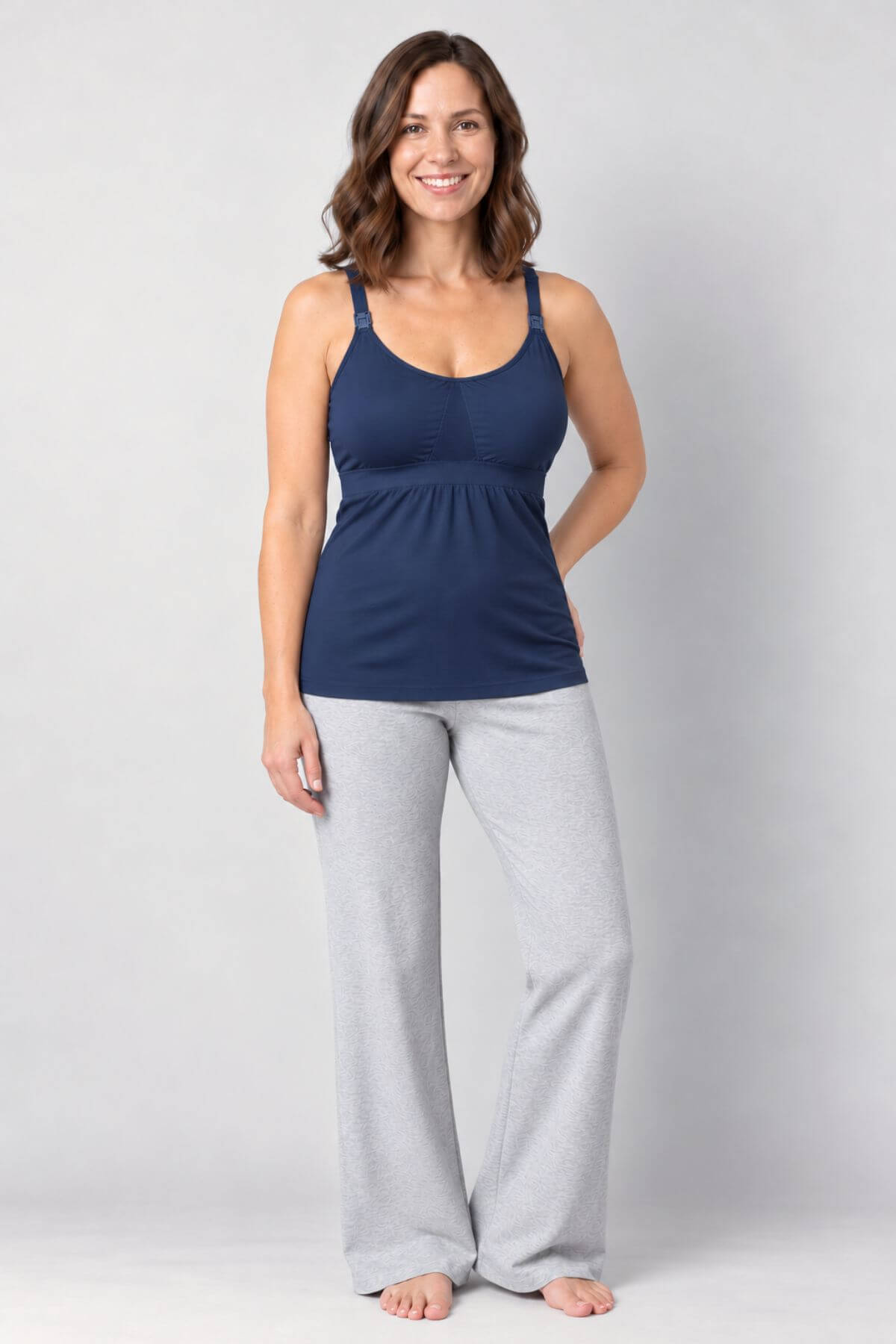 SuperMom® Silhouette Nursing &amp; Pumping Seamless Tank | Indigo