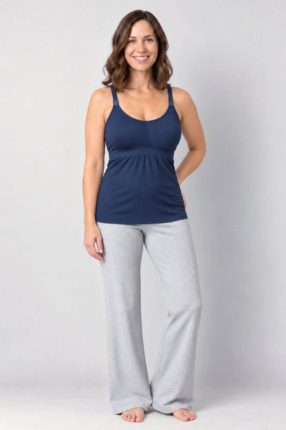 SuperMom® Silhouette Nursing &amp; Pumping Seamless Tank | Indigo