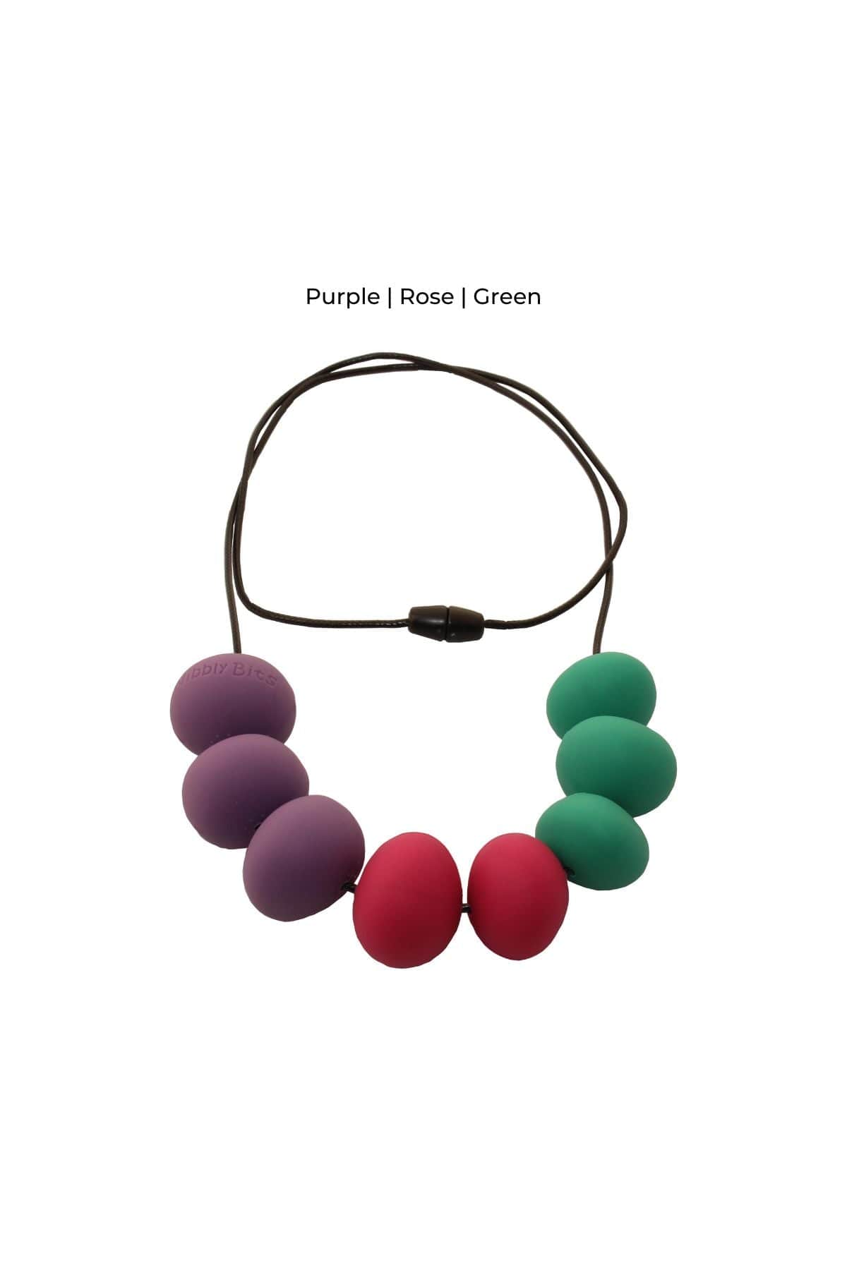 Abacus Teething Necklace - Purple Rose Green - Simple Wishes