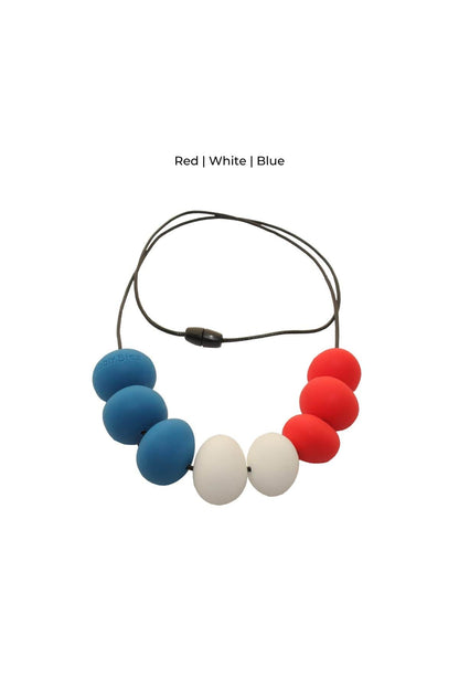 Abacus Teething Necklace - Red White Blue - Simple Wishes