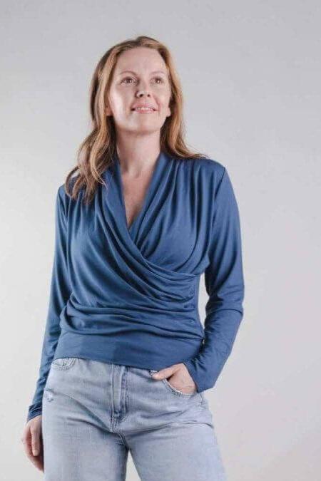 Abbi Nursing Top Long Sleeve - Dark Denim - Simple Wishes