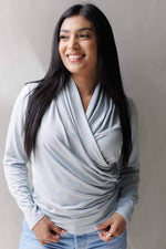 Abbi Nursing Top Long Sleeve - Olive Green - Simple Wishes#color_ether