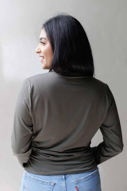 Abbi Nursing Top Long Sleeve - Olive Green - Simple Wishes