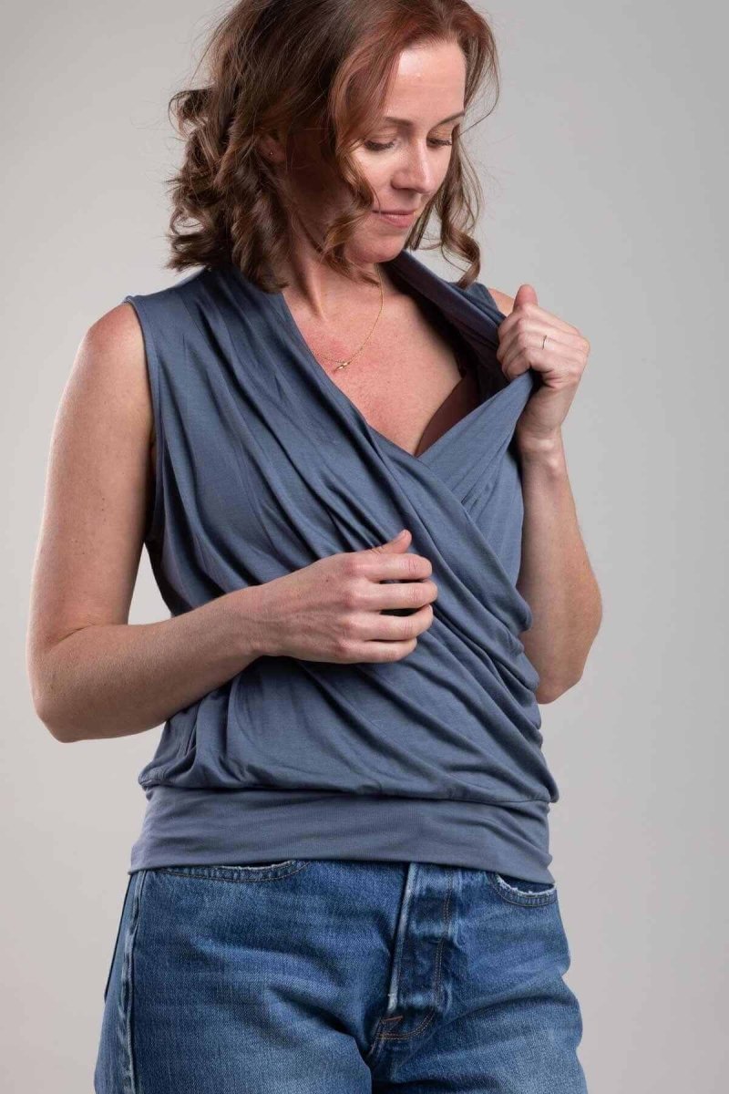 Abbi Nursing Top Sleeveless - Maine Blue - Simple Wishes