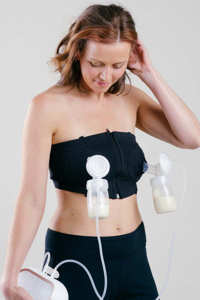 Sunveno Hands-Free Breast Pump Bra Adjustable Pumping Bra Fitting