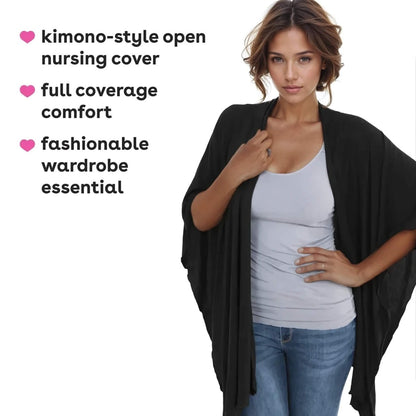 Bamboobies Open Nursing Shawl | Black - Simple Wishes