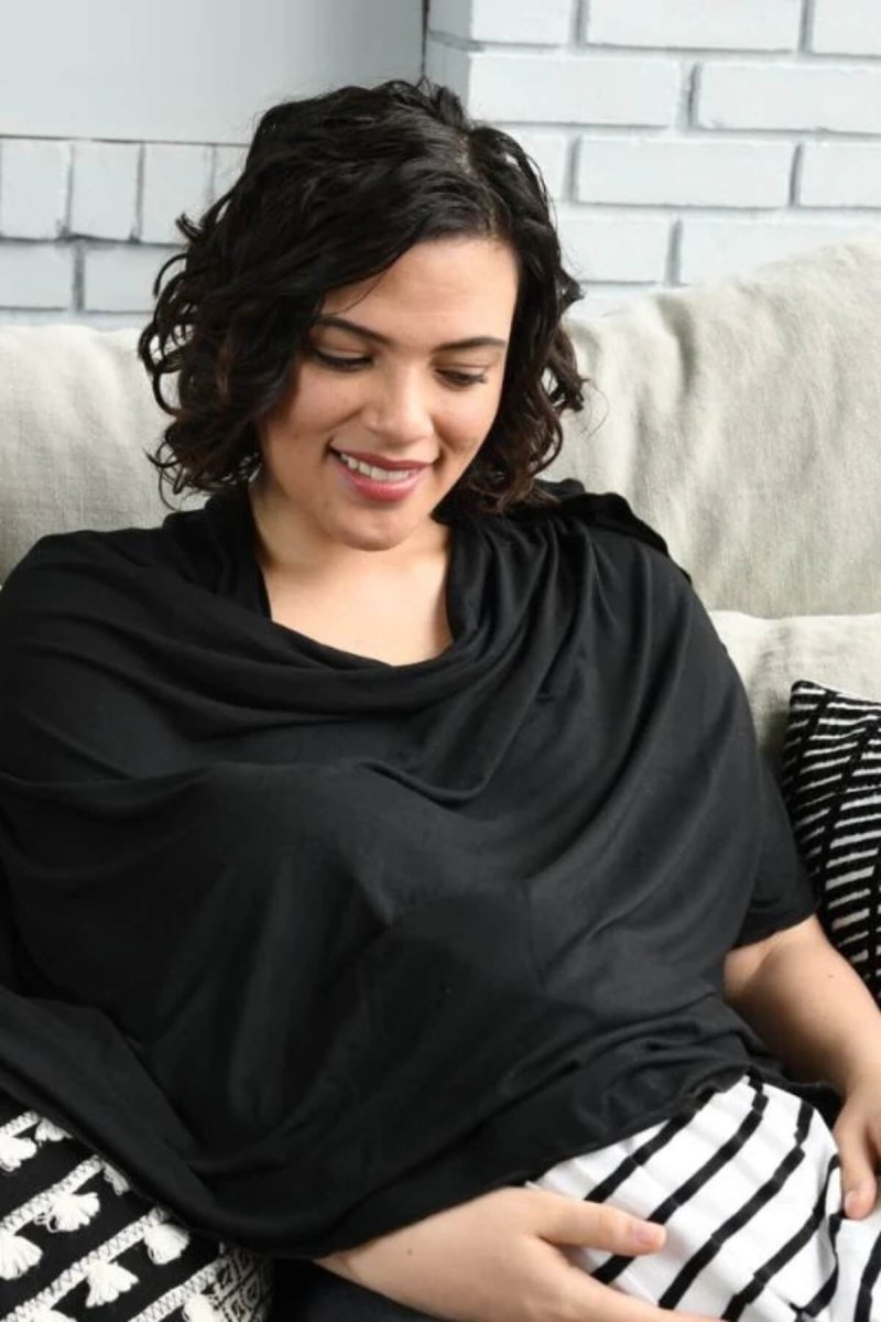 Bamboobies Open Nursing Shawl | Black - Simple Wishes