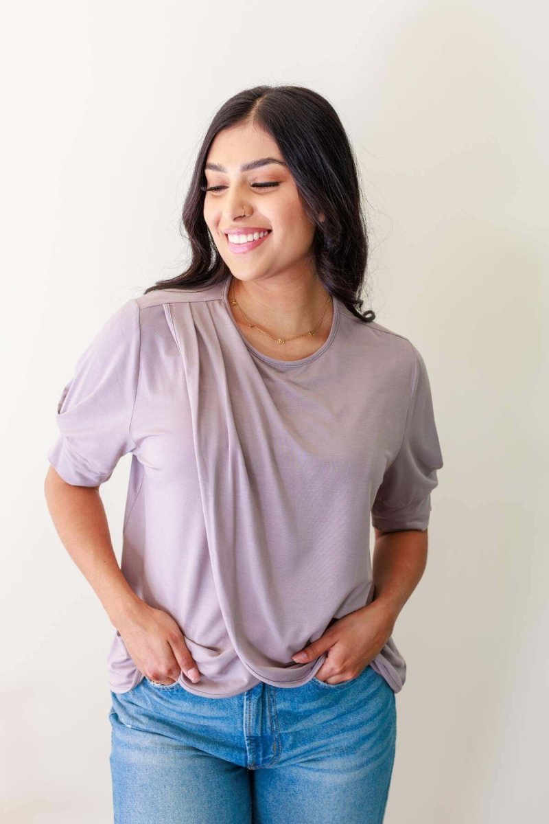 Camille Jersey Nursing Top - Lavender - Simple Wishes