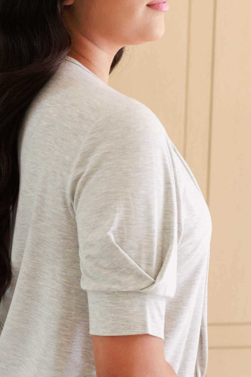 Camille Jersey Nursing Top - Light Heather Gray - Simple Wishes